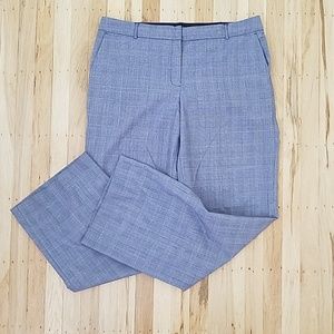 Wide leg houndstooth plaid slacks